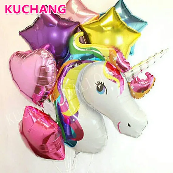 7pcs/lot 117*87cm Rainbow Unicorn Helium Foil Balloons 18inch Star Heart Ball Theme Birthday Party Decor Supplies Baby Kids Toys
7pcs/lot 117*87cm Rainbow Unicorn Helium Foil Balloons 18inch Star Heart Ball Theme Birthday Party Decor Supplies Baby Kids Toys