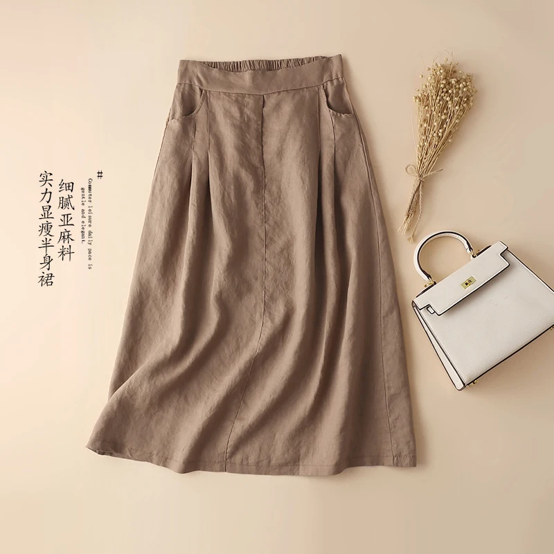 Spring Women Loose All-match Comfortable High Waist Elastic Waist Linen A-line Skirts
Spring Women Loose All-match Comfortable High Waist Elastic Waist Linen A-line Skirts