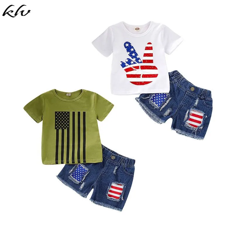 July Baby Boys Girls Clothes American Flag Print Short Sleeve T-Shirt Tops + Demin Shorts Pants Summer Outfits Set
July Baby Boys Girls Clothes American Flag Print Short Sleeve T-Shirt Tops + Demin Shorts Pants Summer Outfits Set