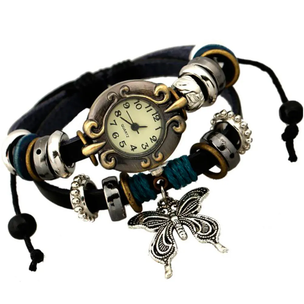 Handmade Butterfly Beads Bracelet Quartz Watch Clock Women Man Lovers Vintage Retro Bracelet Leather Strap Bracelets Dress Watch
Handmade Butterfly Beads Bracelet Quartz Watch Clock Women Man Lovers Vintage Retro Bracelet Leather Strap Bracelets Dress Watch