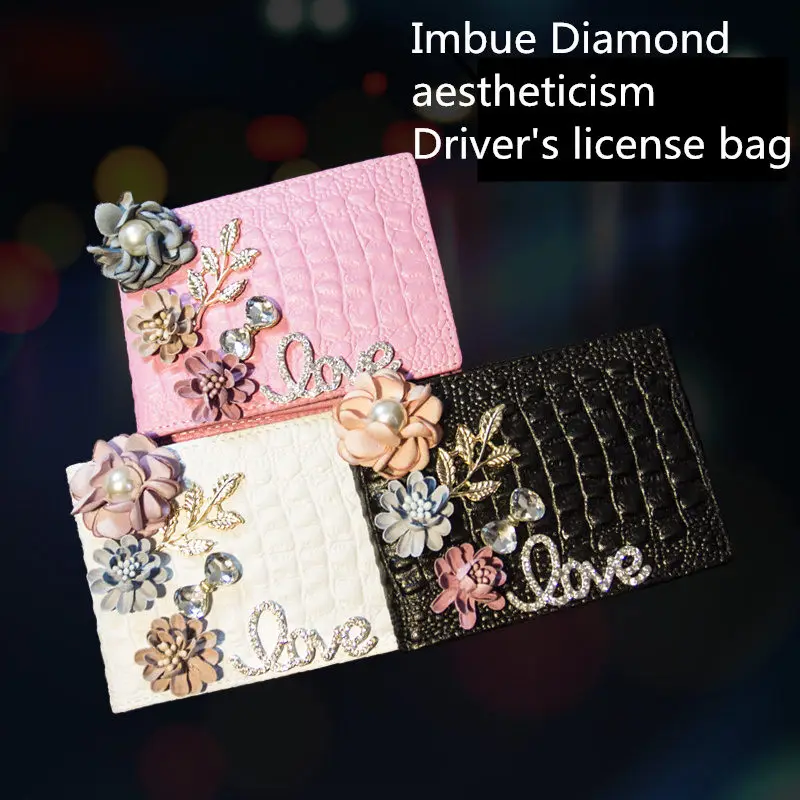 Flower Rhinestone Rainbow Auto Driver License Bag Car-styling Crystal Leather Car Driving Documents Card Credit Holder Purse
Flower Rhinestone Rainbow Auto Driver License Bag Car-styling Crystal Leather Car Driving Documents Card Credit Holder Purse