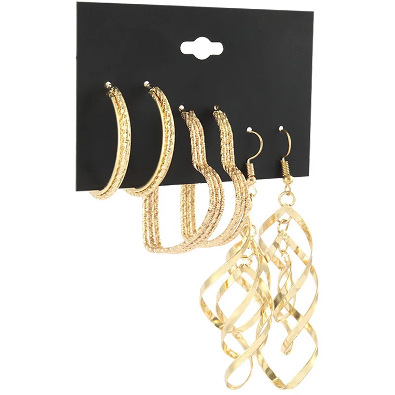 Popular Spiral Curved Earrings Set For Women Accessories Fashion Alloy Round Heart Geometric Earrings Fashion Jewelry Ornament
Popular Spiral Curved Earrings Set For Women Accessories Fashion Alloy Round Heart Geometric Earrings Fashion Jewelry Ornament