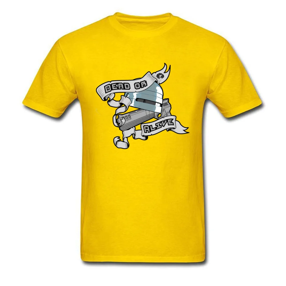 Dead or alive Funky Short Sleeve Custom Top T-shirts Pure Cotton O-Neck Adult Tops Shirts Unique Clothing Shirt Summer/Autumn Dead or alive yellow