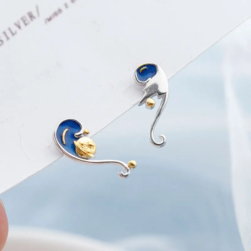 Silvology 925 Sterling Siver Moon Star Earrings Van Gogh Starry Sky Enamel Creative Stud Earrings For Women Romantic Jewelry
Silvology 925 Sterling Siver Moon Star Earrings Van Gogh Starry Sky Enamel Creative Stud Earrings For Women Romantic Jewelry