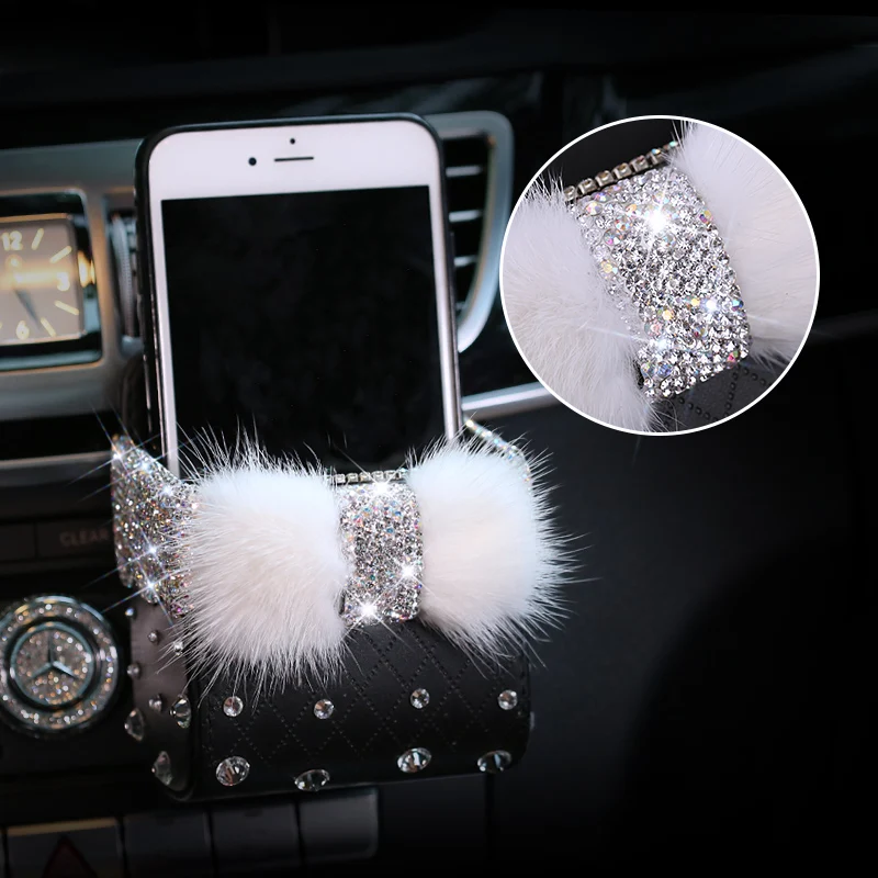 Luxury-Mink-fur-Crystal-Car-Outlet-Air-Vent-Trash-Box-for-Auto-Mobile-Phone-Holder-Leather (5)
