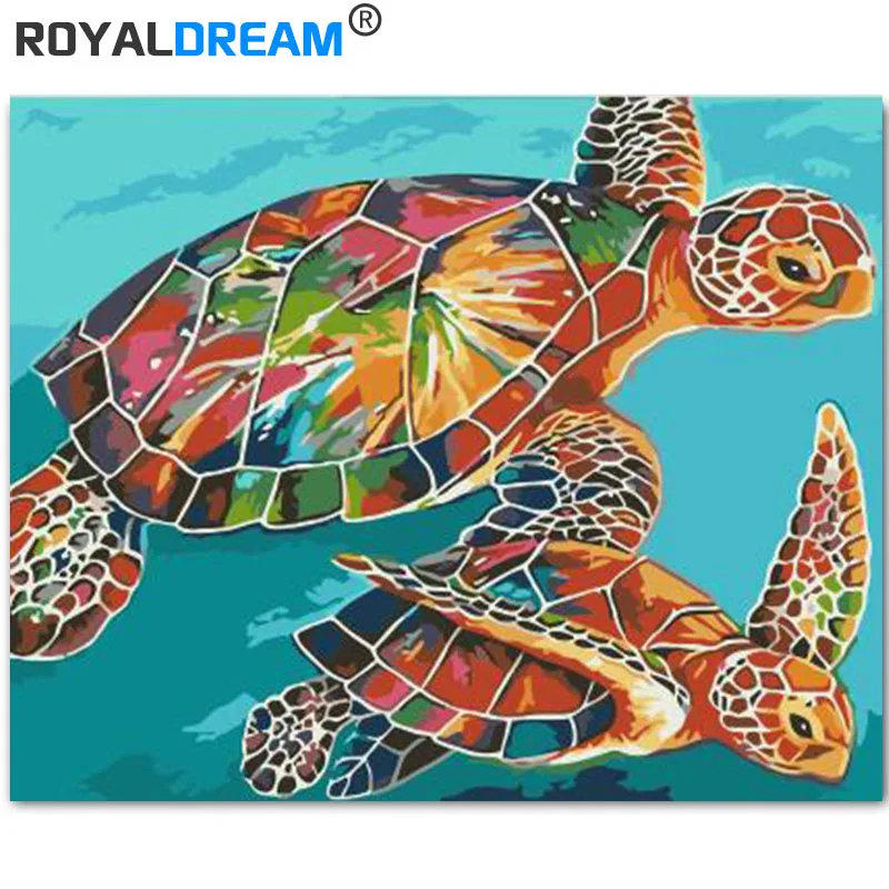 ROYALDREAM Two colored turtles DIY Oil Painting By Numbers Wall Art Acrylic Oil Canvas Paintings Home Decor For Living Room
ROYALDREAM Two colored turtles DIY Oil Painting By Numbers Wall Art Acrylic Oil Canvas Paintings Home Decor For Living Room