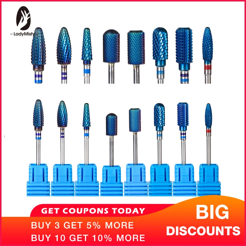 Ladymisty 1pc Blue Nano Coating Nail Drill Bits Carbide Burr Electric Machine Manicure Nail Polished Accessories Nail Tools
Ladymisty 1pc Blue Nano Coating Nail Drill Bits Carbide Burr Electric Machine Manicure Nail Polished Accessories Nail Tools