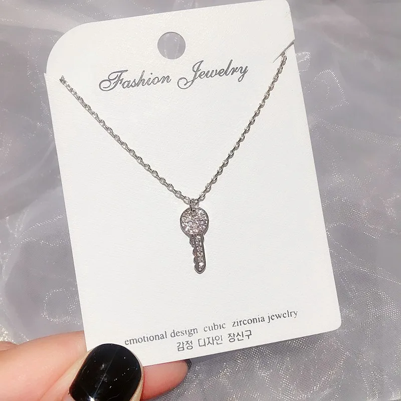 Delicate Small Key Pendant Necklace Micro Paved Cubic Zirconia Necklace Chain Fashion Women Jewelry
Delicate Small Key Pendant Necklace Micro Paved Cubic Zirconia Necklace Chain Fashion Women Jewelry