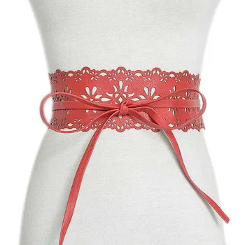 Female Belt New Imitation PU Leather Lace Floral Wide Belts for Women Fashion Bow Bandage Red Cummerbunds Women Dress Belt
Female Belt New Imitation PU Leather Lace Floral Wide Belts for Women Fashion Bow Bandage Red Cummerbunds Women Dress Belt