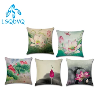 Decorative Throw Pillow Case Lotus Floral Cotton Linen Cushion Cover For Sofa Home Capa Car Capa De Almofadas 45x45cm
Decorative Throw Pillow Case Lotus Floral Cotton Linen Cushion Cover For Sofa Home Capa Car Capa De Almofadas 45x45cm