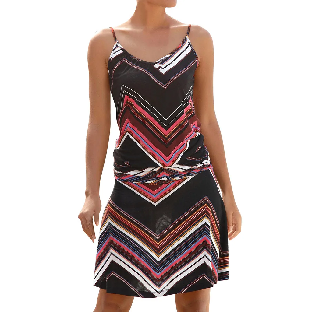 SAGACE retro women's casual dress fashion casual striped print women's sleeveless dress round neck strap mini dresses 2019
SAGACE retro women's casual dress fashion casual striped print women's sleeveless dress round neck strap mini dresses 2019