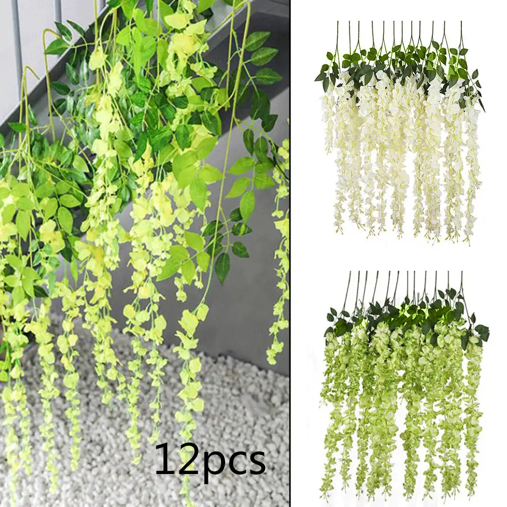 12PC 3.3 Feet Artificial Wisteria Vine Silk Flower Hanging Flower Plant Garland Supplies foe Wedding Home Party Decor
12PC 3.3 Feet Artificial Wisteria Vine Silk Flower Hanging Flower Plant Garland Supplies foe Wedding Home Party Decor