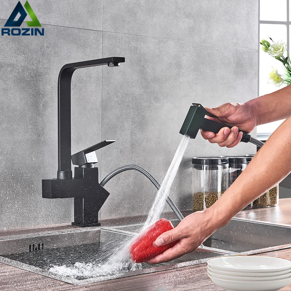 Matte Black Pull Out Kitchen Mixer Faucet Rotate Kitchen Spout Crane Tap Single Handle High Pressure Spray Head Cold Hot Tap
Matte Black Pull Out Kitchen Mixer Faucet Rotate Kitchen Spout Crane Tap Single Handle High Pressure Spray Head Cold Hot Tap