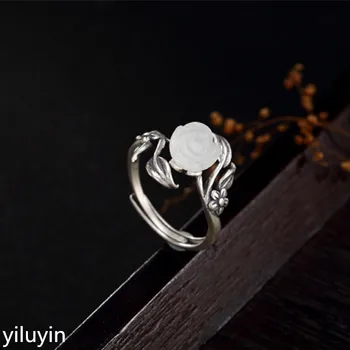 KJJEAXCMY Boutique jewelry S925 pure silver natural Hetian jade white mosaic plum blossom lady high-end open ring
KJJEAXCMY Boutique jewelry S925 pure silver natural Hetian jade white mosaic plum blossom lady high-end open ring