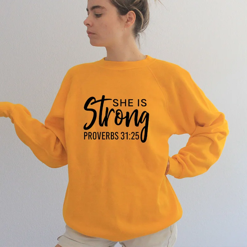 She Is Strong Women Sweatshirt Faith Hope Christian Hoodies 90s Aesthetic Streetwear Fall Clothes Crewneck Jumper Drop Shipping
She Is Strong Women Sweatshirt Faith Hope Christian Hoodies 90s Aesthetic Streetwear Fall Clothes Crewneck Jumper Drop Shipping