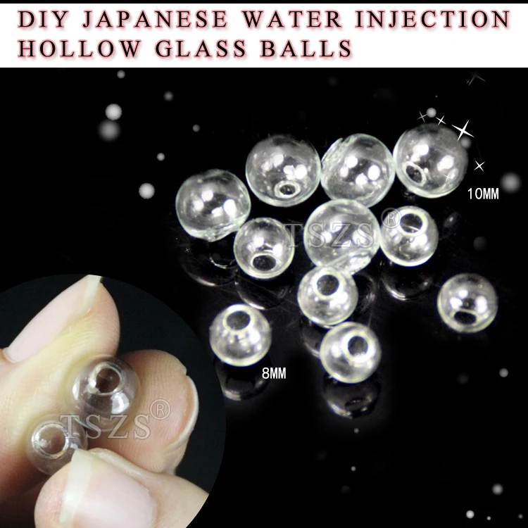 10 шт./лот дизайн ногтей в японском стиле DIY инъекция воды полый стеклянный шар
