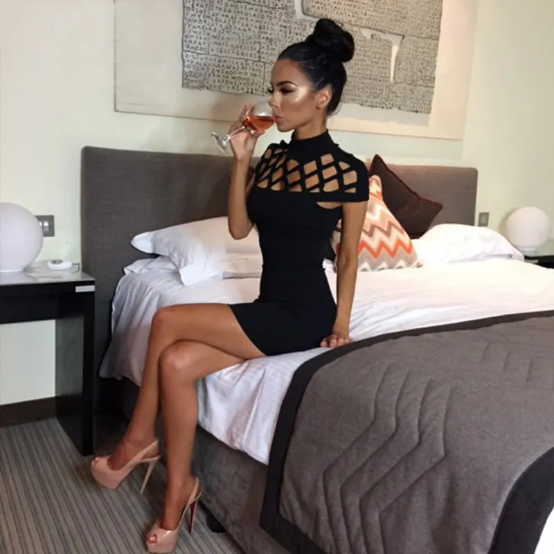 Cosy Fashion Women Party Night Turtle Neck Dress Hollow Out Mesh Slim Dress Sexy Skinny Cut Off Vestido Mini Bodycon Vestidos
Cosy Fashion Women Party Night Turtle Neck Dress Hollow Out Mesh Slim Dress Sexy Skinny Cut Off Vestido Mini Bodycon Vestidos