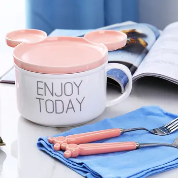 650ml Cartoon ceramic instant noodles bowl with lid set large capacity household soup cup rice bowl tableware
650ml Cartoon ceramic instant noodles bowl with lid set large capacity household soup cup rice bowl tableware