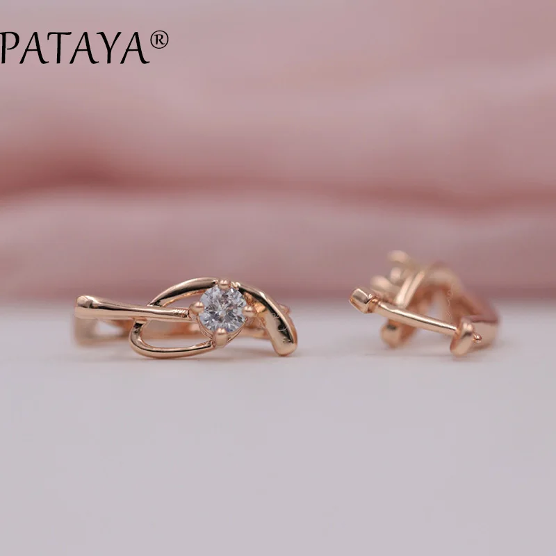 PATAYA Exclusive Letter Wedding Earrings 585 Rose Gold White Natural Zircon Fashion Jewelry Bride Delicate Unique Short Earring
PATAYA Exclusive Letter Wedding Earrings 585 Rose Gold White Natural Zircon Fashion Jewelry Bride Delicate Unique Short Earring