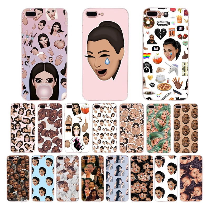 

Kimoji Kim Kardashian kanye west north kylie jenner Soft TPU phone case for iphone 6s 6 7 8 plus x xr xs max 5 5s se cover shell