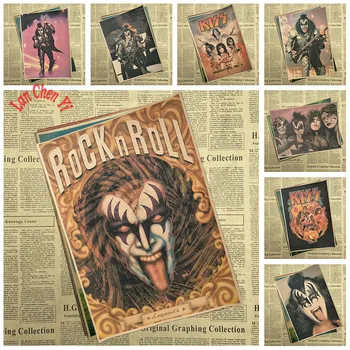 Nostalgia Retro Rock Band Music Poster KISS Cafe Creative wallpaper Interior Decoration
Nostalgia Retro Rock Band Music Poster KISS Cafe Creative wallpaper Interior Decoration