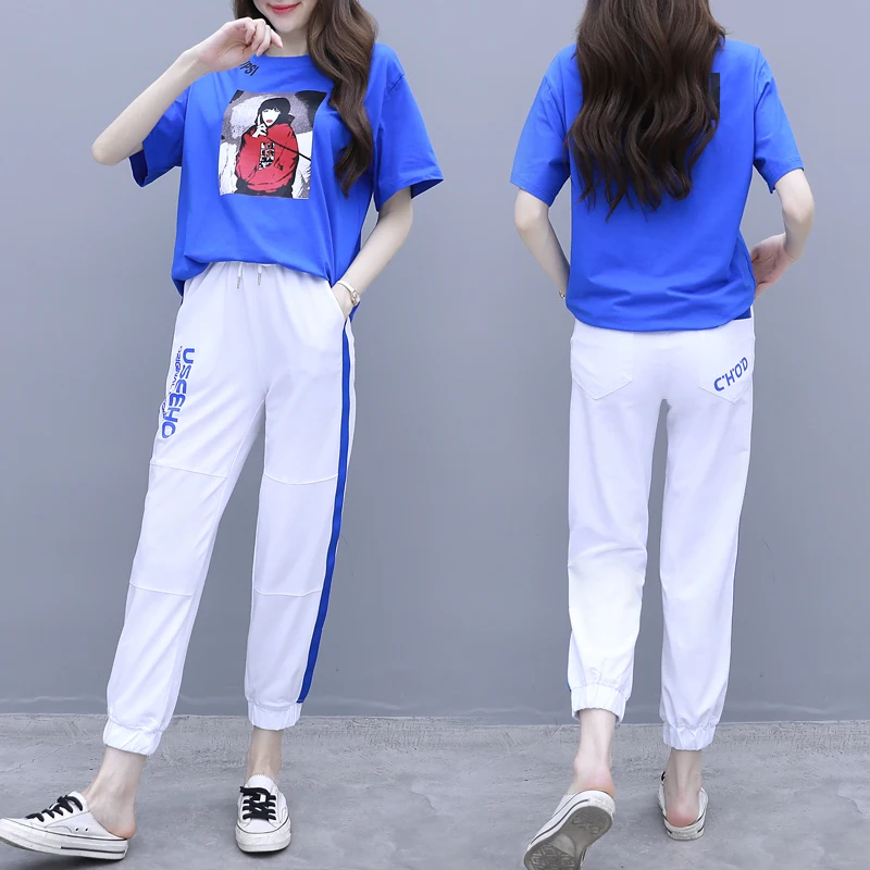 Milinsus summer women two piece outfits printed T-shirt tops+Long Pants female 2 Piece Set Casual sportswear Korean clothing
Milinsus summer women two piece outfits printed T-shirt tops+Long Pants female 2 Piece Set Casual sportswear Korean clothing