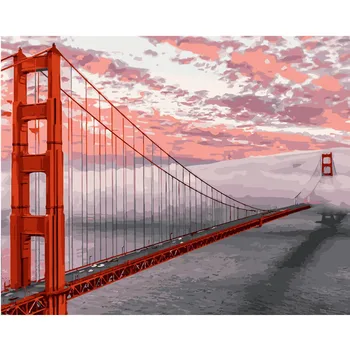Painting By Numbers DIY Dropshipping 40x50 50x65cm Red Golden Gate Bridge Landscape Canvas Wedding Decoration Art picture Gift
Painting By Numbers DIY Dropshipping 40x50 50x65cm Red Golden Gate Bridge Landscape Canvas Wedding Decoration Art picture Gift