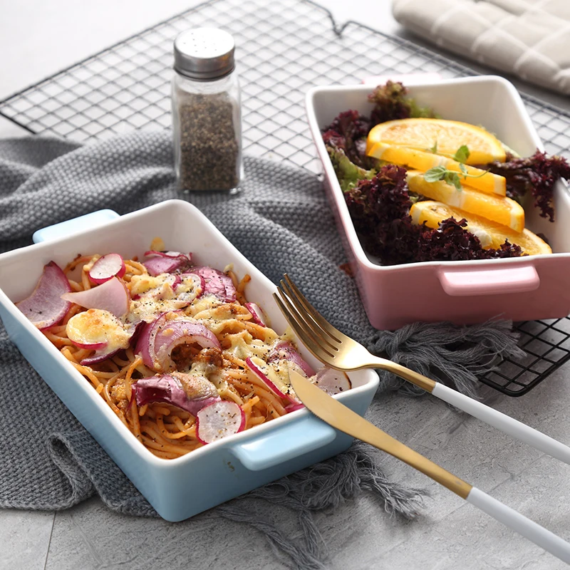 Cheese Baking Tray Rectangular Ceramic Pottery Plate Oven Tableware Creative Dish Home Baking Bowl Dishes
Cheese Baking Tray Rectangular Ceramic Pottery Plate Oven Tableware Creative Dish Home Baking Bowl Dishes
