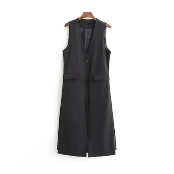2019 Spring-Autumn Women Black Long Waistcoats Single Button Ladies Chic Street-wear Split Vest with Pockets Girls Slim Colete
2019 Spring-Autumn Women Black Long Waistcoats Single Button Ladies Chic Street-wear Split Vest with Pockets Girls Slim Colete