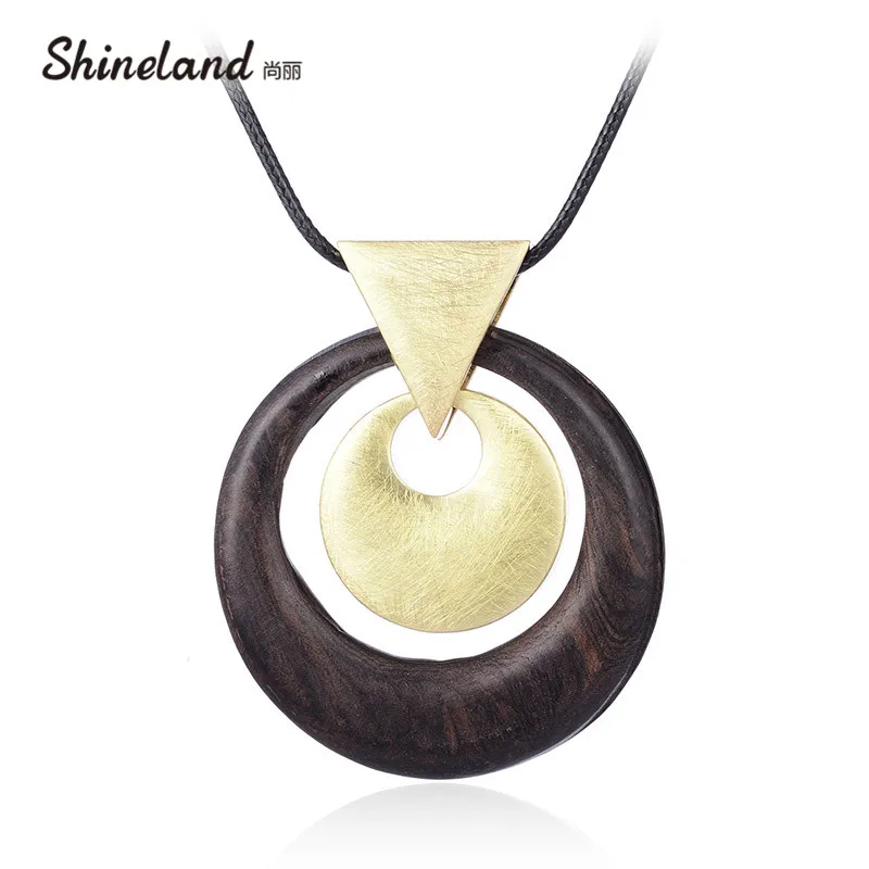 Shineland Vintage Woman Choker Necklace Fashion Jewelry Round Wooden Alloy Pendant Long Necklace for Women Collares Mujer Kolye
Shineland Vintage Woman Choker Necklace Fashion Jewelry Round Wooden Alloy Pendant Long Necklace for Women Collares Mujer Kolye