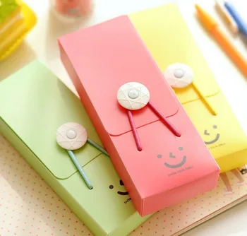 

1pcs Wenzhou gifted YF13-63 love smile Solid color buckle stationery box Pencil box 3470