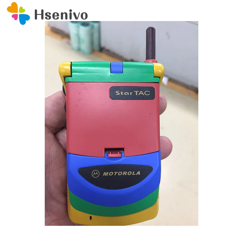 

Hot sale Old Fashion Original Unlocked Motorola StarTAC Rainbow Flip GSM Mobile Phone With Multi-language Free shipping