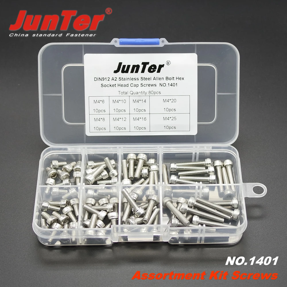 80pcs M4 (4mm) A2 Stainless Steel DIN912 Allen Bolts Hex Socket Head Cap Screws Assortment Kit NO.1401
80pcs M4 (4mm) A2 Stainless Steel DIN912 Allen Bolts Hex Socket Head Cap Screws Assortment Kit NO.1401