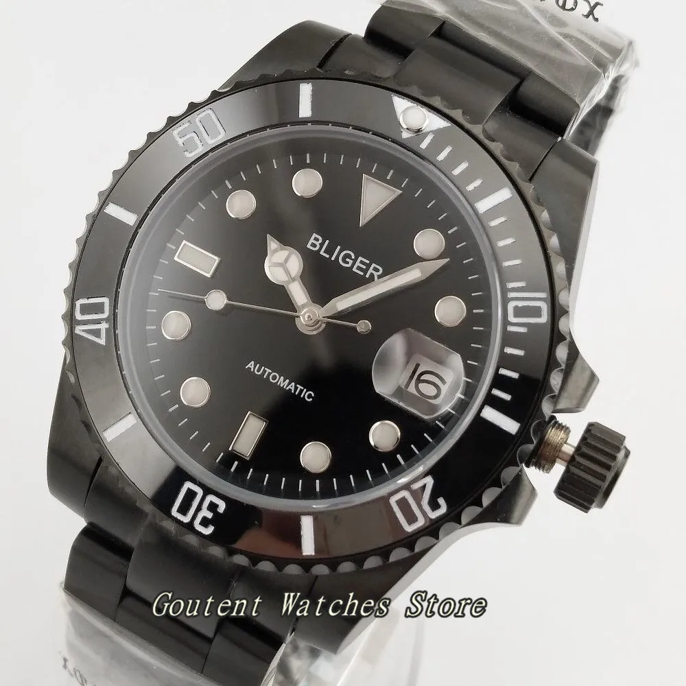 40mm Bliger PVD Coated Black Dial Luminous Automatic Movement Bracelet Men's Watch
40mm Bliger PVD Coated Black Dial Luminous Automatic Movement Bracelet Men's Watch