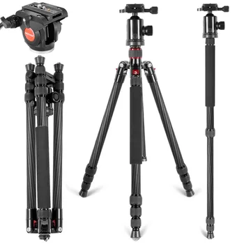 Neewer Carbon Fiber 66 inches/168 cm Camera Tripod Monopod with 360 Degree Ball Head/Quick Shoe Plate/Fluid Drag Pan Head
Neewer Carbon Fiber 66 inches/168 cm Camera Tripod Monopod with 360 Degree Ball Head/Quick Shoe Plate/Fluid Drag Pan Head