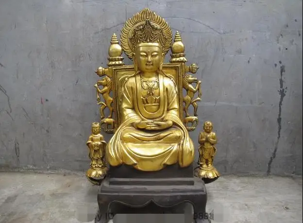 21.5"Tibetan Buddhist Bronze Copper Boys girls Amitayus Buddha Kwan-yin Statue
21.5"Tibetan Buddhist Bronze Copper Boys girls Amitayus Buddha Kwan-yin Statue