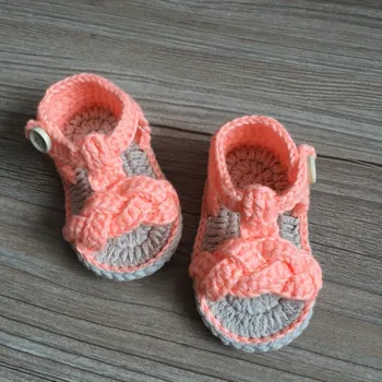 

QYFLYXUE Free Shipping Crochet Baby Shoes,,Sizes 0-12 Months hand-woven Baby Toddler Shoes