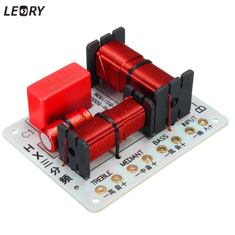 LEORY 150W 3 Way Crossover Filters Multi Speaker 3 Unit Audio Frequency Divider 9x7x3cm
LEORY 150W 3 Way Crossover Filters Multi Speaker 3 Unit Audio Frequency Divider 9x7x3cm