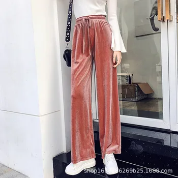 2019 Spring Autumn Gold Velvet Women Pants Loose Wide Leg Pants Female Casual New Student Pants Trousers
2019 Spring Autumn Gold Velvet Women Pants Loose Wide Leg Pants Female Casual New Student Pants Trousers