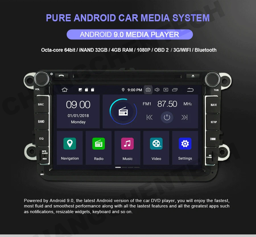 Cheap Newest Android 9.0 Car DVD Player For TOYOTA COROLLA 2014 With Octa Core Bluetooth WiFi Phone Link IPS Touch GPS Navigation 9