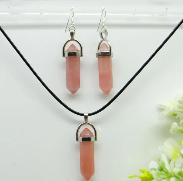 Natural Stone howlite cherry quartz Mix stone Hexagonal Column Pendant Leather Chains Necklace Earrings charm Jewelry 1set
Natural Stone howlite cherry quartz Mix stone Hexagonal Column Pendant Leather Chains Necklace Earrings charm Jewelry 1set