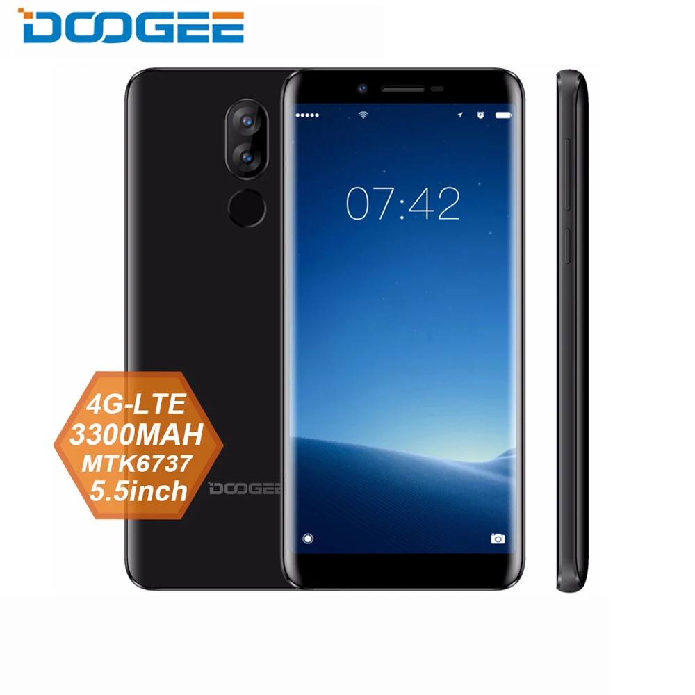 

DOOGEE X60L 5.5'' MTK6737 Quad Core 2GB RAM 16GB ROM 4G Dual Camera 13.0MP Android 7.0 3300mAh fingerprint Smartphone