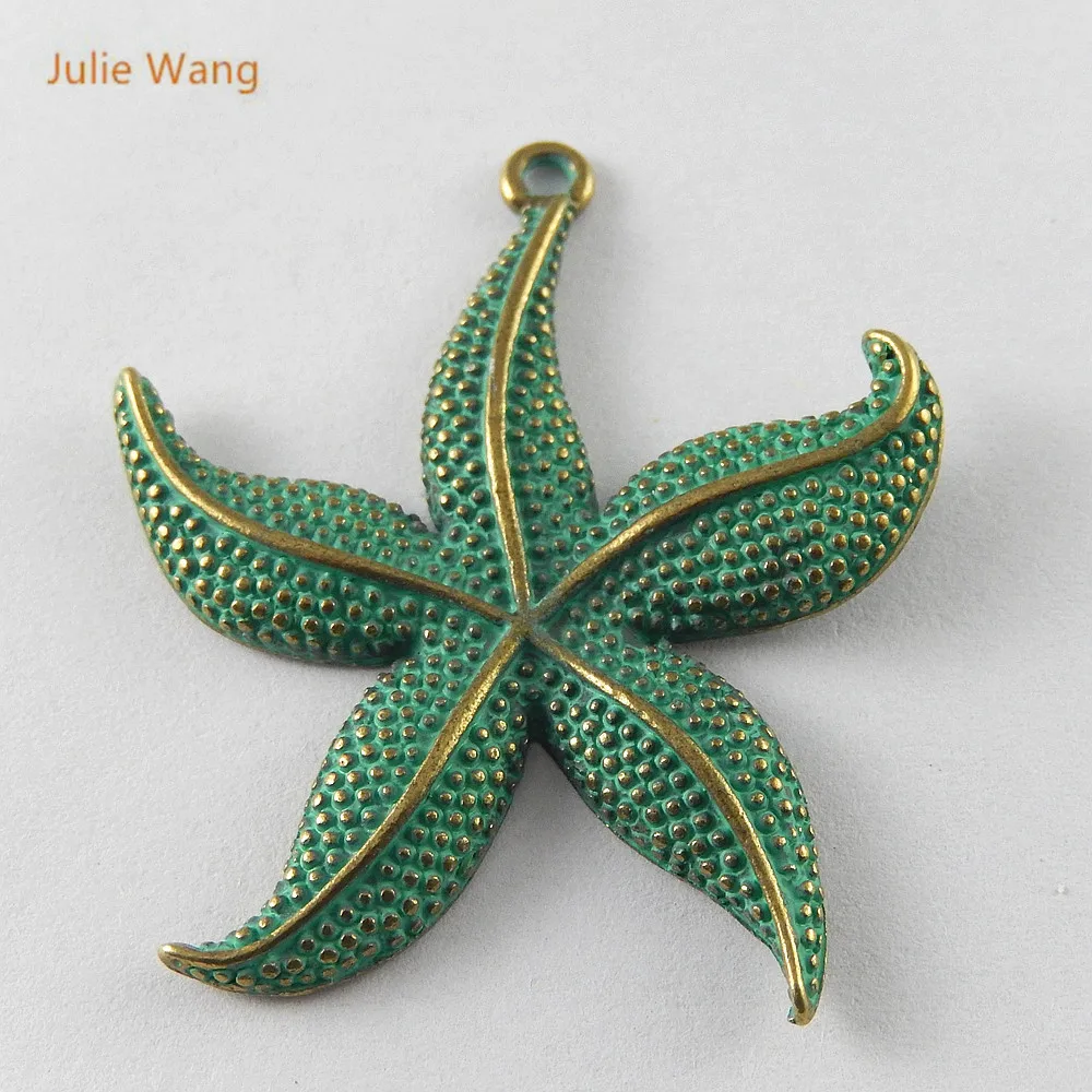 Julie Wang 5pcs Antique Green Bronze Charms Hanging Lovely Starfishes Pendants Jewelry Bracelet Necklace Accessory 48*43*3mm
Julie Wang 5pcs Antique Green Bronze Charms Hanging Lovely Starfishes Pendants Jewelry Bracelet Necklace Accessory 48*43*3mm