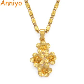 Anniyo Flower Pendant Necklaces for Women Gold Color Flowers Jewelry African Arab Birthday Party Gift #017616
Anniyo Flower Pendant Necklaces for Women Gold Color Flowers Jewelry African Arab Birthday Party Gift #017616
