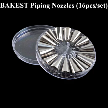 BAKEST 16pcs per lot Stainless Steel Piping Nozzles Wedding Cake Cecorating Tools
BAKEST 16pcs per lot Stainless Steel Piping Nozzles Wedding Cake Cecorating Tools