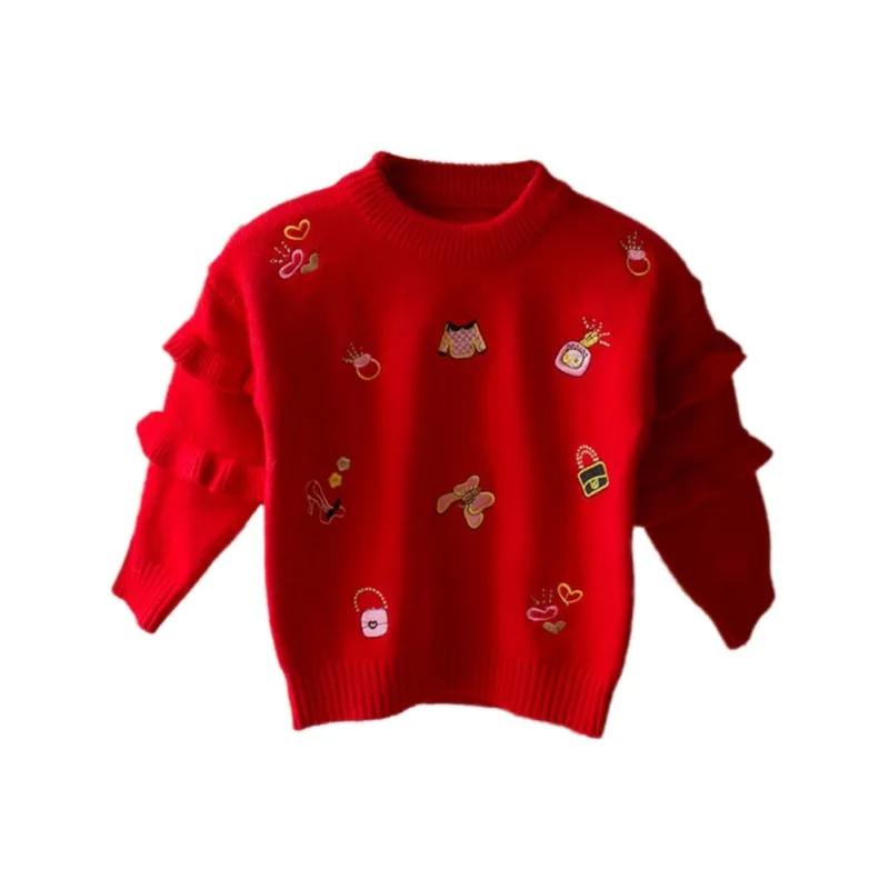 Children Autumn O-Neck Knitted Tops Baby Girls Cartoon Print Lace Cotton Pullover Sweater Outerwear Girl Elastic Coat Clothes
Children Autumn O-Neck Knitted Tops Baby Girls Cartoon Print Lace Cotton Pullover Sweater Outerwear Girl Elastic Coat Clothes