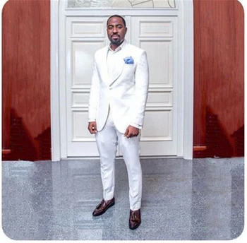 2 PCs Jacket+Pants Men Suits Shawl Lapel lSummer Wedding WhiteMen Suit Custom Made Slim Fit For Wedding Groom Prom Party Tuxedos
2 PCs Jacket+Pants Men Suits Shawl Lapel lSummer Wedding WhiteMen Suit Custom Made Slim Fit For Wedding Groom Prom Party Tuxedos