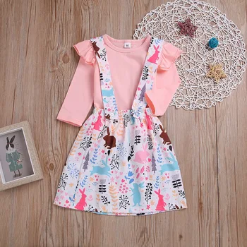 girls summer girls Long Sleeve t-shirt +strap dress 2pcs outfit suit set fashion set
girls summer girls Long Sleeve t-shirt +strap dress 2pcs outfit suit set fashion set