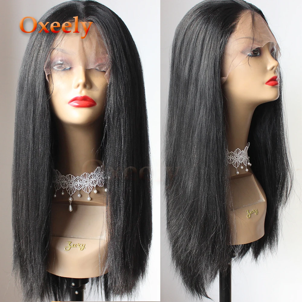 Oxeely Lace Front Wigs Long Straight Synthetic Wigs for Black Women Heat Resistant Fiber Hair Black Color Wig With Baby Hair 
Oxeely Lace Front Wigs Long Straight Synthetic Wigs for Black Women Heat Resistant Fiber Hair Black Color Wig With Baby Hair