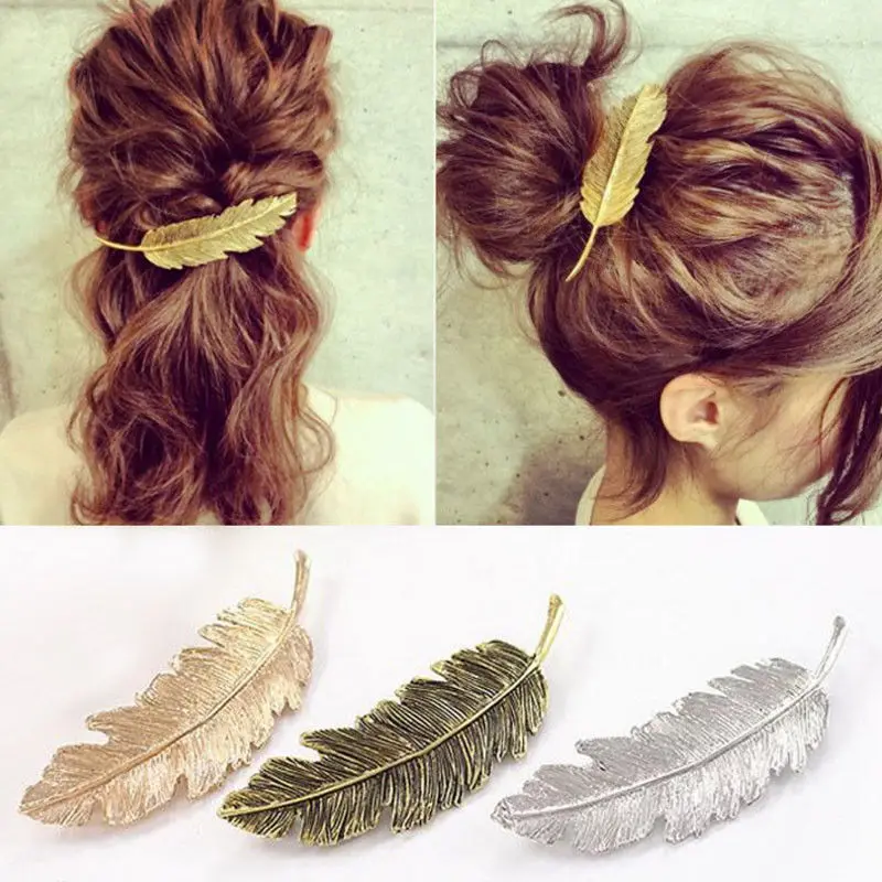 Fashion Women Leaf Feather Hair Clip Hairpin Barrette Bobby Pin Hair Accessories
Fashion Women Leaf Feather Hair Clip Hairpin Barrette Bobby Pin Hair Accessories